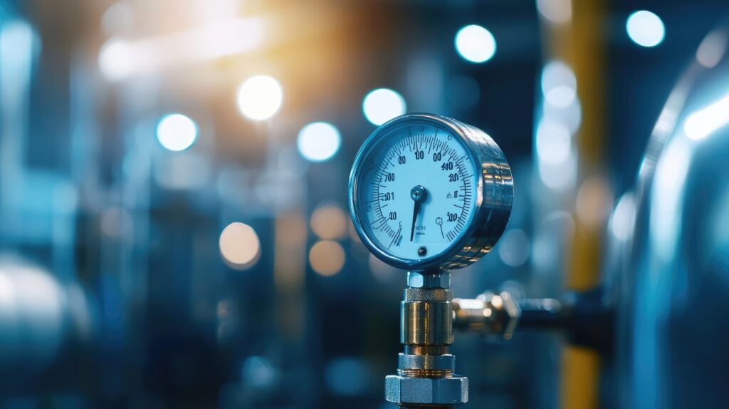 closeup-pressure-gauge-industrial-setting-showcasing-precision-measurement-modern-engineering